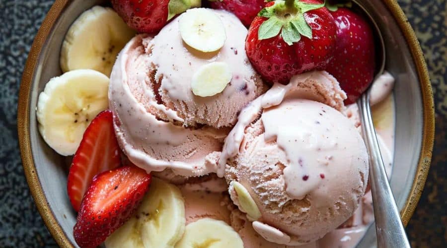 Delicious Strawberry Banana Delight Ice Cream A Creamy Healthy Treat