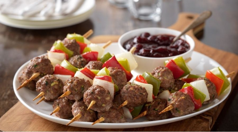 Barbecue Meatball Skewers