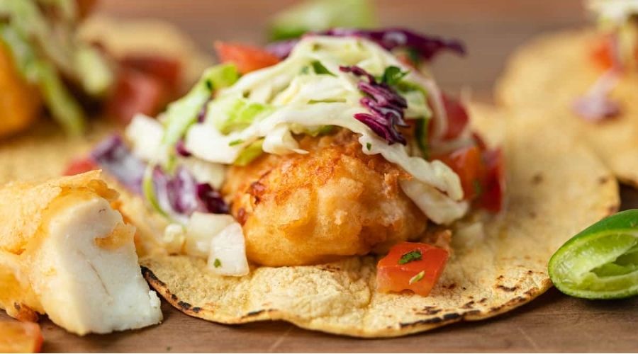 Fish Tacos with Leftover Battered Fish