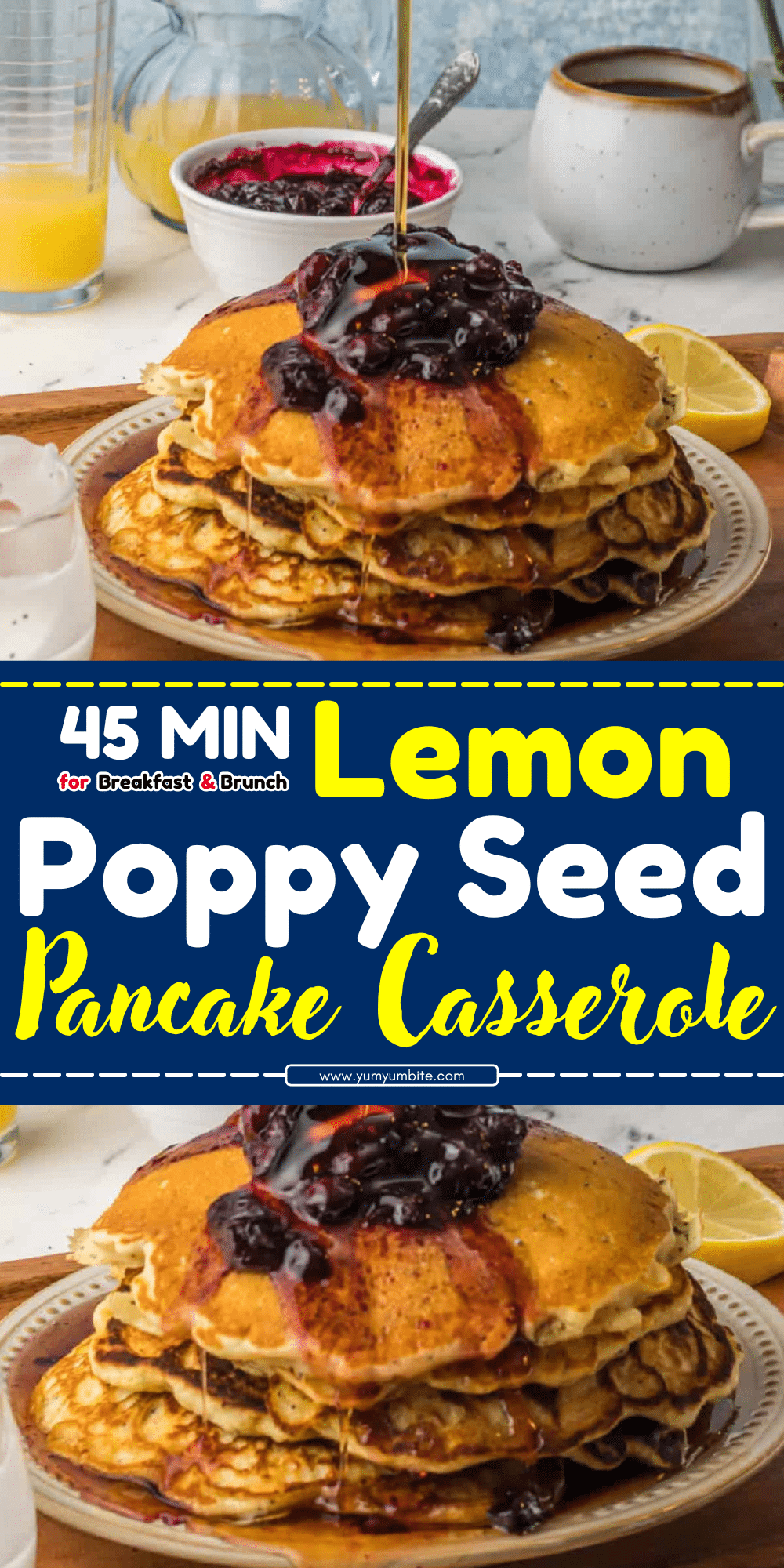 Lemon Poppy Seed Pancake Casserole